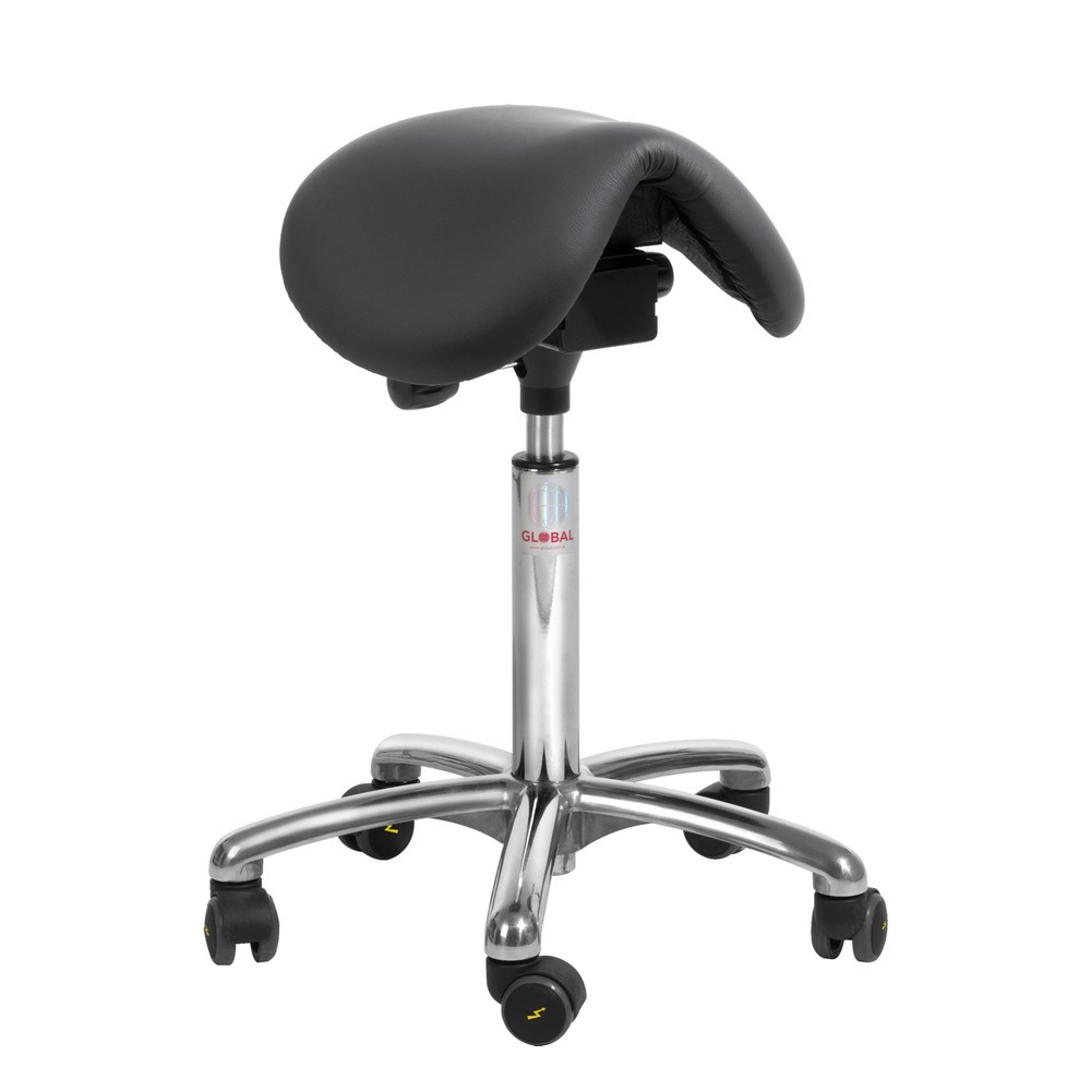 Obrázek produktu: Sedlová stolička Global Stole A/S ESD Dalton Easy seat Alu50, kolečka ESD, černá