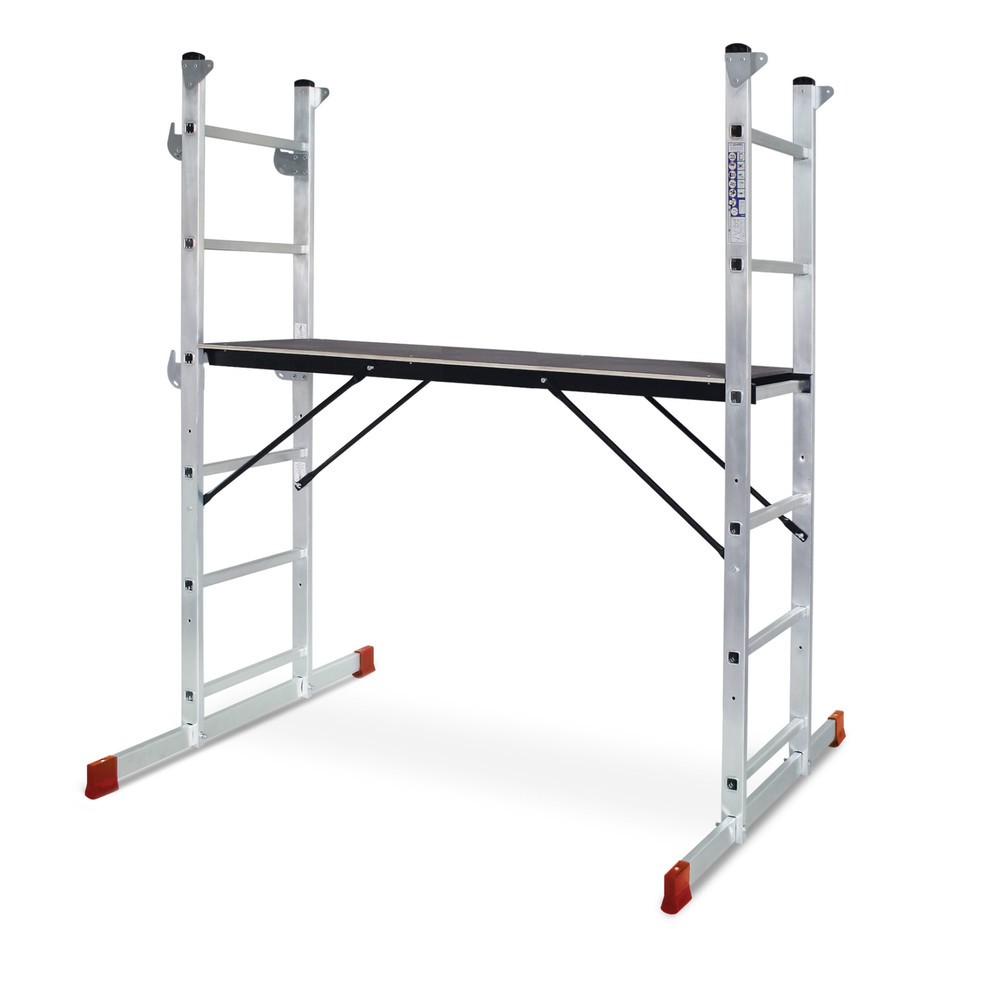 Obrázek produktu: Hliníkové žebříkové lešení HEMMDAL 3 v 1, nosnost 135 kg