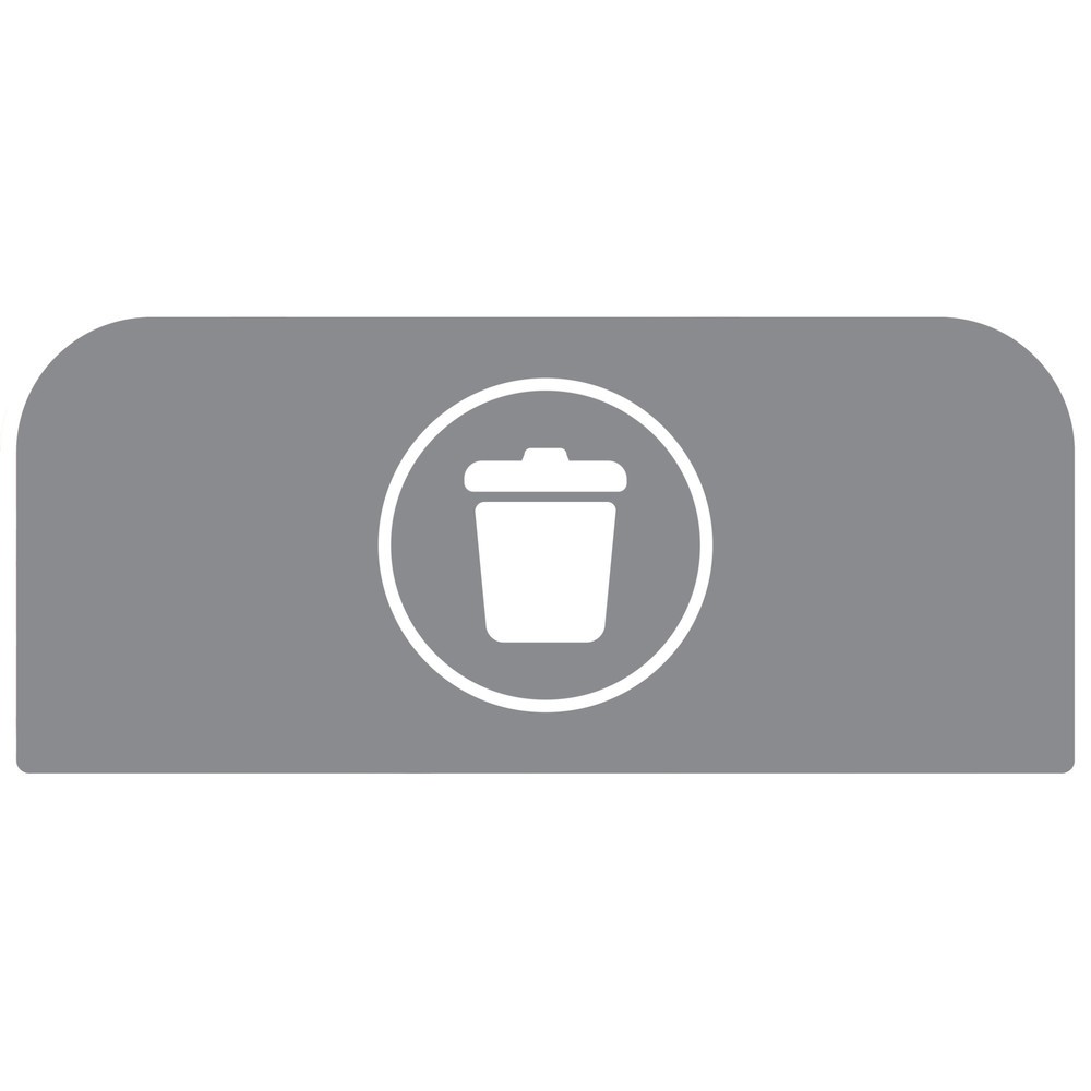 Obrázek produktu: Informační tabulka o odpadu pro nádoby na odpad Rubbermaid® Configure Recycling, 57 litrů, šedá