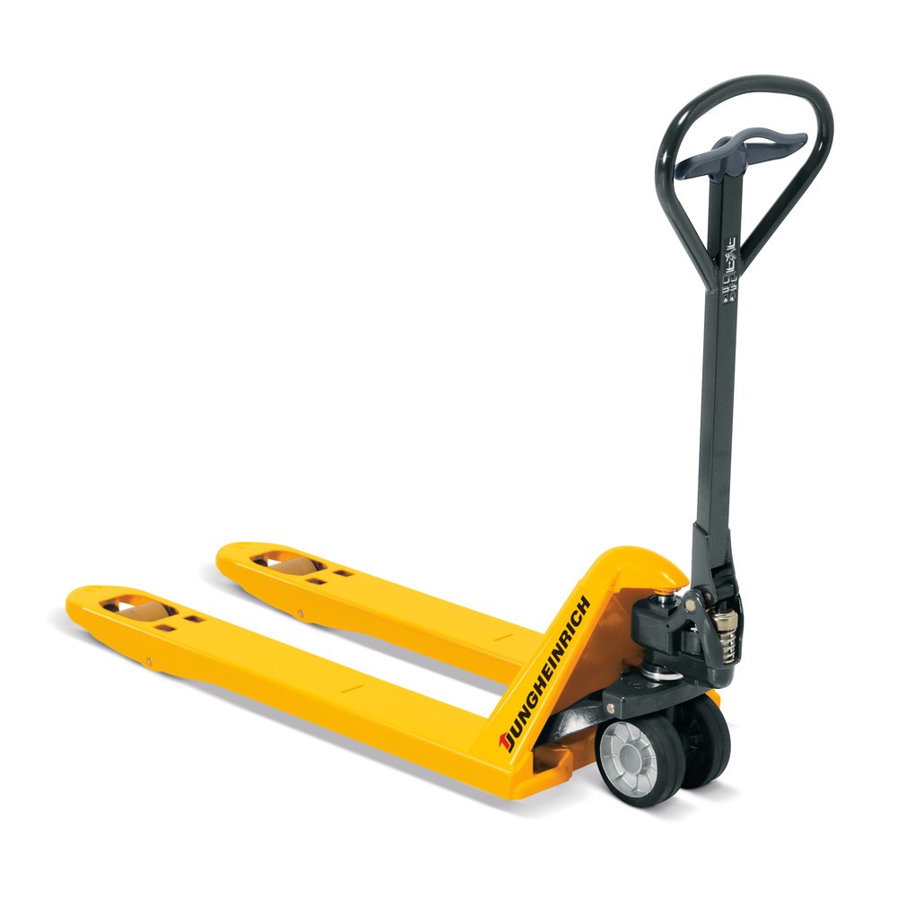 Obrázek produktu: Ruční paletový vozík Jungheinrich AM 22, nosnost 2200 kg, zvláštní nosná šířka vidlí 680 mm, délka vidlí 795 mm, plná pryž/polyuretan
