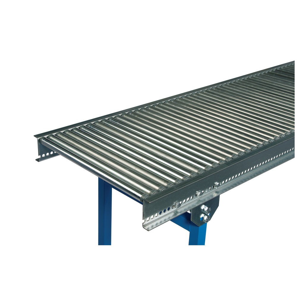 Obrázek produktu: Malý válečkový dopravník, trubkové ocelové válečky, odpružená osa, Ø 20 mm, d×š 1000 × 200 mm
