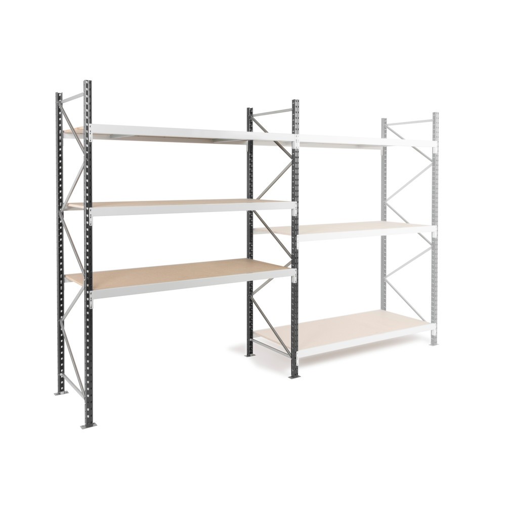 Obrázek produktu: Široký regál ManOrga s dřevotřískovými deskami, základní pole, nosnost police 880 kg, VxŠxH 2 000 x 1 800 x 600 mm