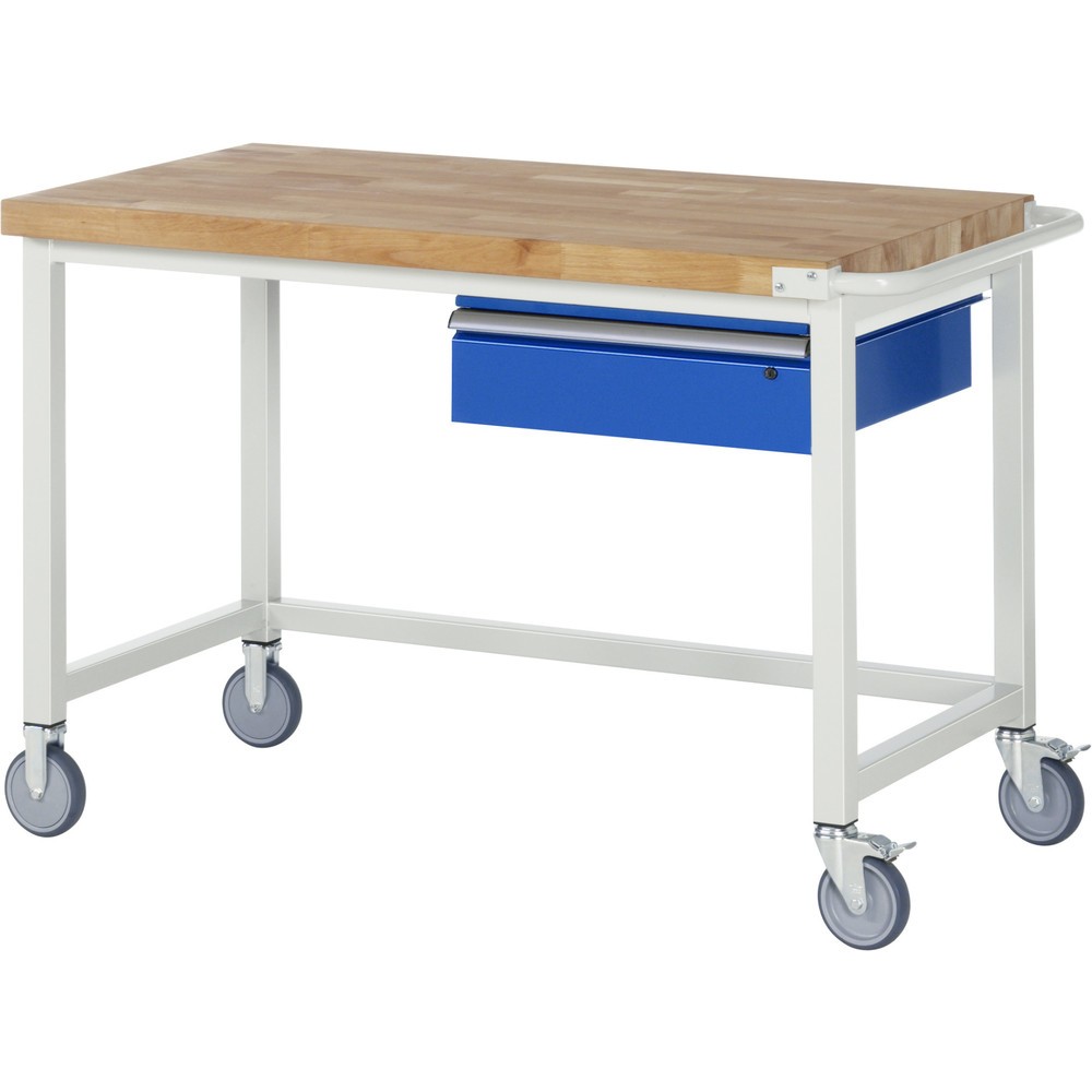 Obrázek produktu: Mobilní pracovní stůl RAU řada 8000, V×Š×H 880 × 1250 × 700 mm, 1 zásuvka vpravo