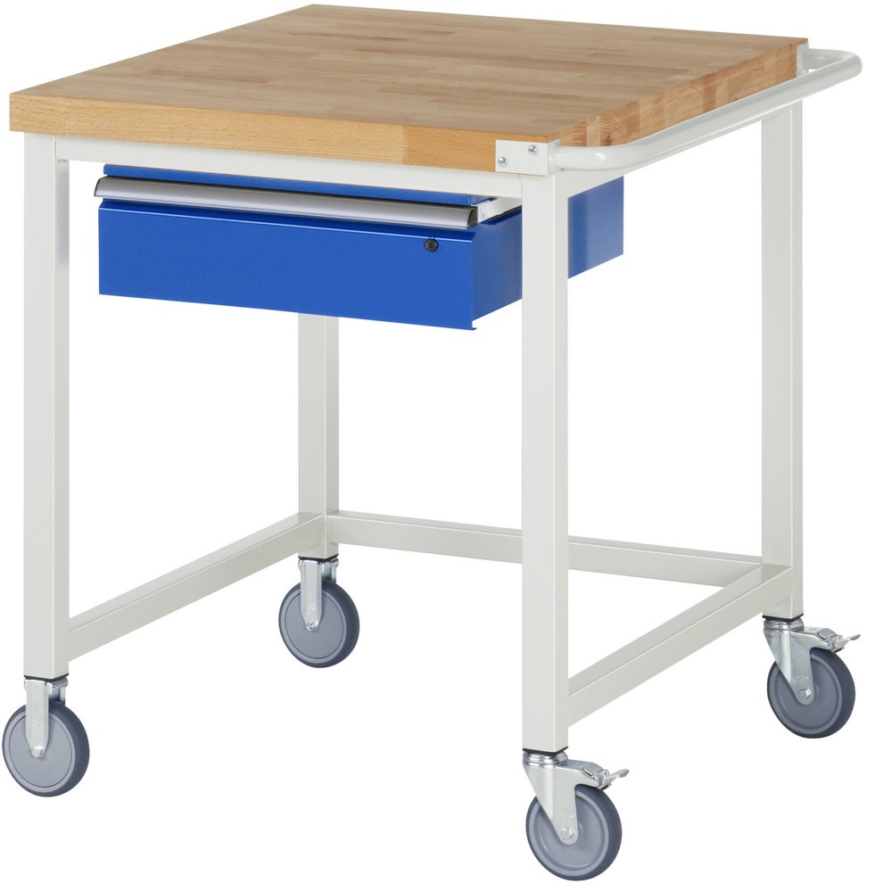 Obrázek produktu: Mobilní pracovní stůl RAU řada 8000, V×Š×H 880 × 750 × 900 mm, 1 zásuvka vpravo