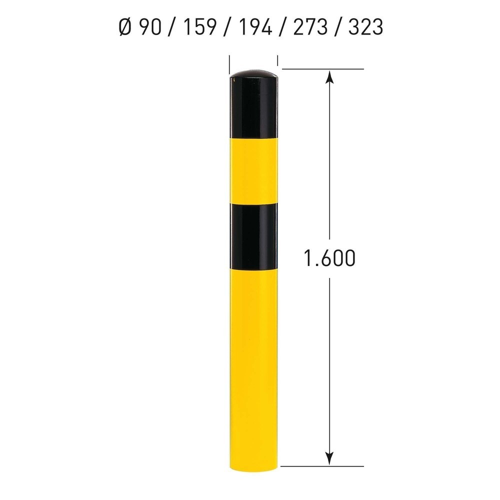 Číslo obrázku produktu 3: Ochranný sloupek MORAVIA, k zabetonování, pro venkovní použití, výška 1600 mm, Ø 90 mm