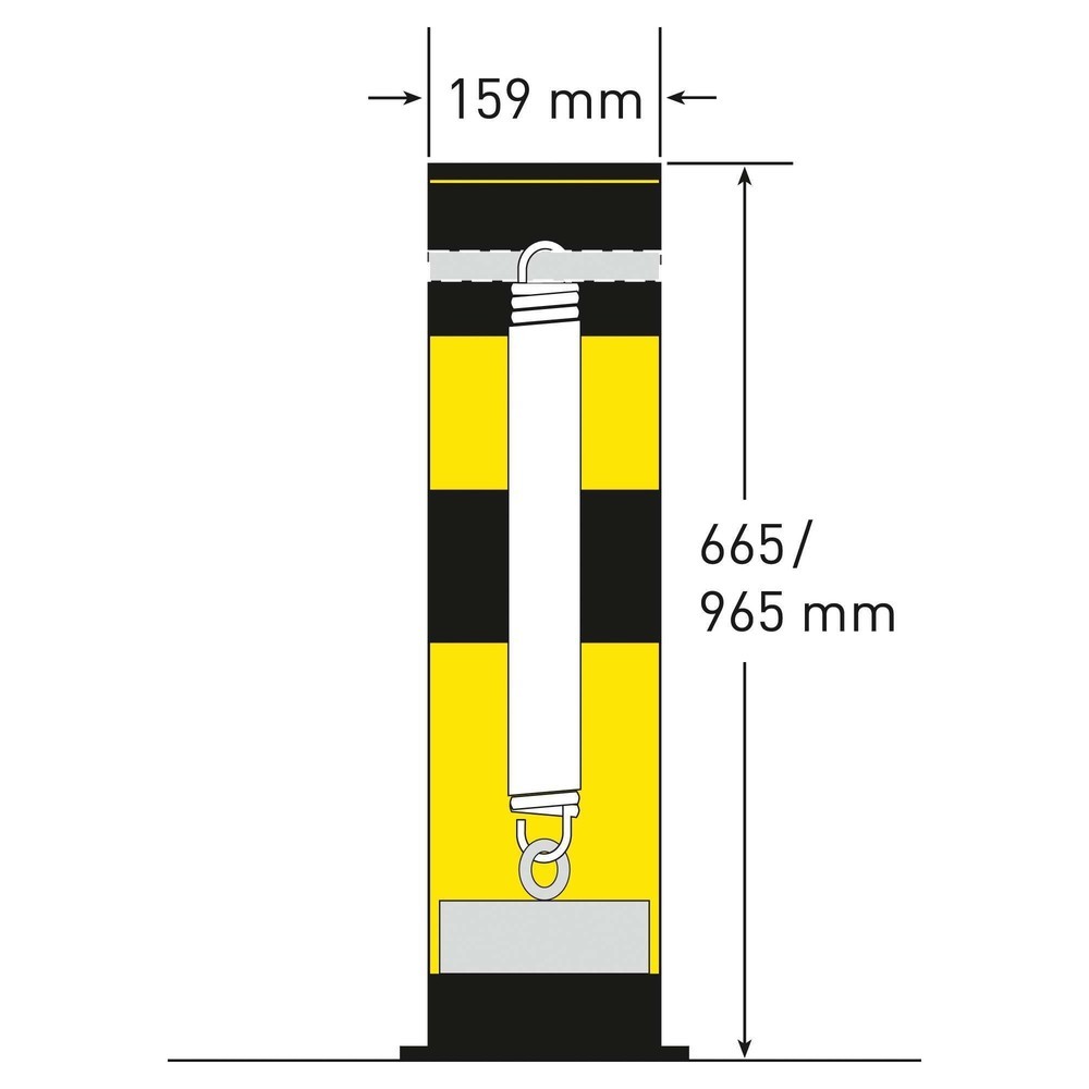 Číslo obrázku produktu 5: Naklápěcí ochranný sloupek MORAVIA Swing, venkovní použití, VxØ 655 x 159 mm