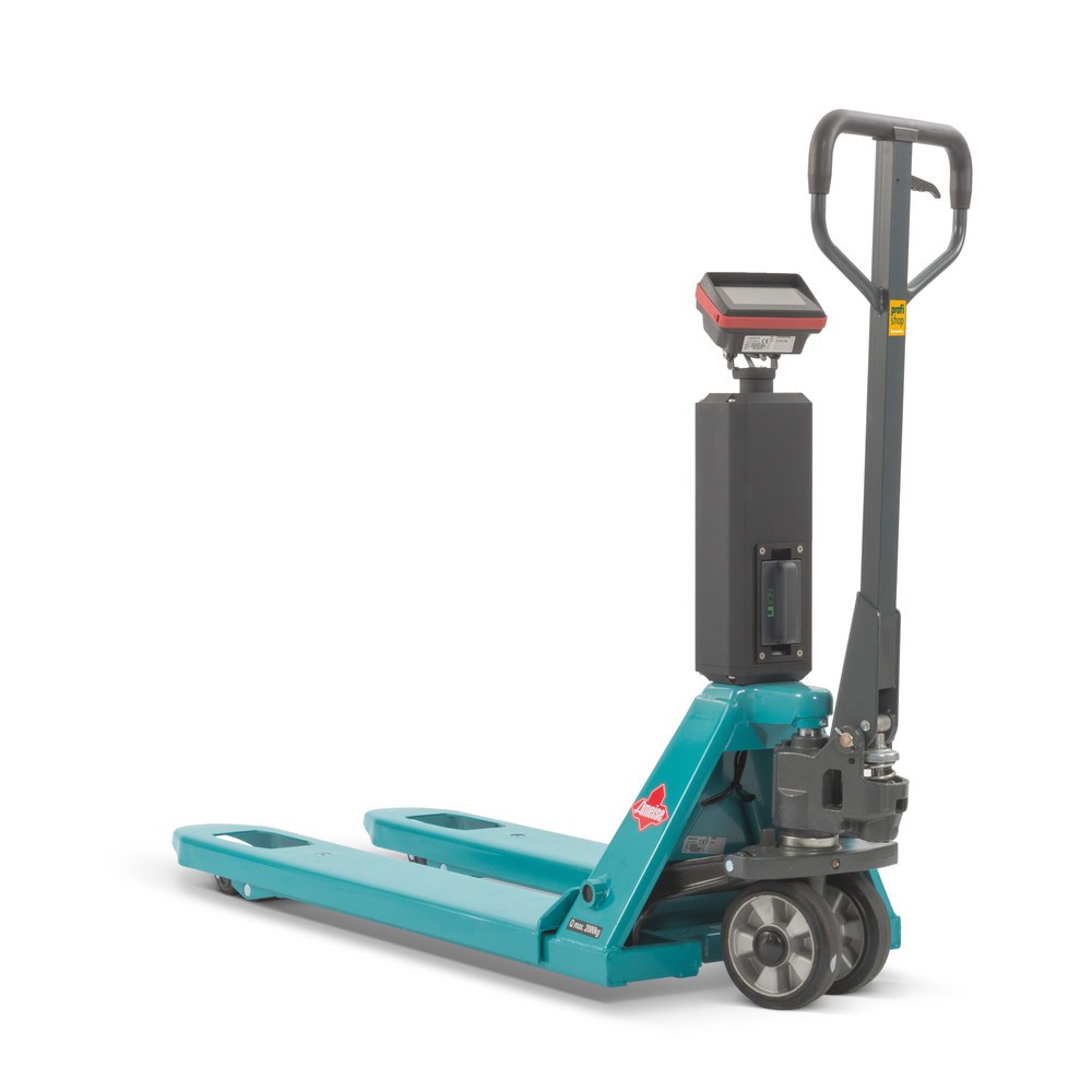 Obrázek produktu: Paletový vozík s váhou Ameise® PTM 2.0 Scale s dotykovým displejem, nosnost 2 000 kg.