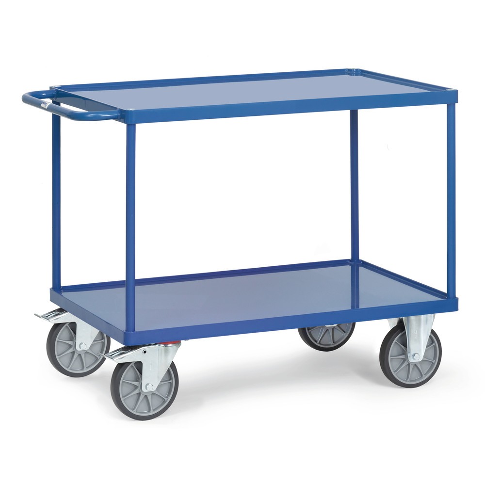 Obrázek produktu: Pojízdný montážní stolek fetra® s vanami z ocelového plechu, ložná plocha 1 000 x 600 mm