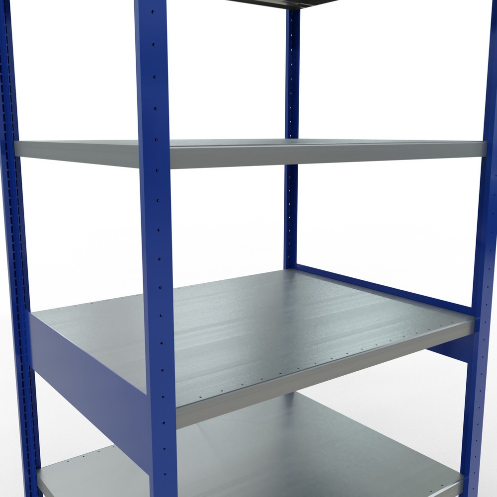 Číslo obrázku produktu 5: Policový regál SCHULTE, hořcová modř / pozink, nosnost police 330 kg, VxŠxH 2500 x 1 060 x 836 mm