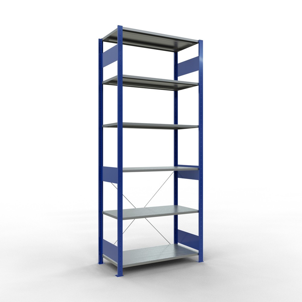 Obrázek produktu: Policový regál SCHULTE, hořcová modř / pozink, nosnost police 150 kg, VxŠxH 2500 x 1 060 x 536 mm