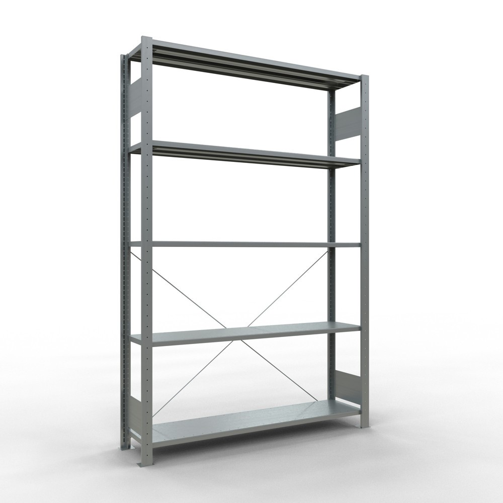 Obrázek produktu: Policový regál SCHULTE, pozink, 5 polic z ocelového plechu, nosnost police 150 kg, VxŠxH 2000 x 1360 x 336 mm