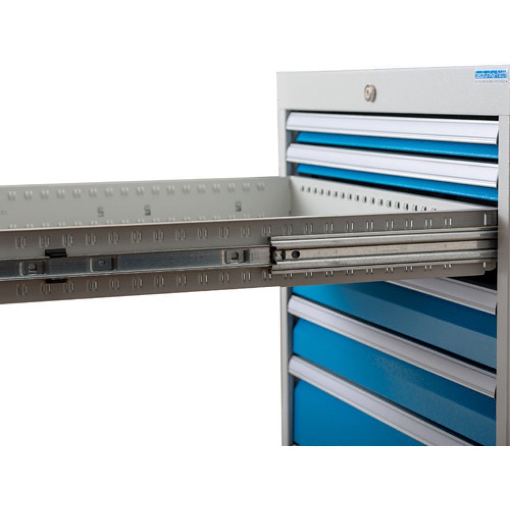 Číslo obrázku produktu 3: Skříň se zásuvkami Bedrunka+Hirth R 24-24, VxŠxH 1019 x 705 x 736 mm, světle šedá, antracitová šedá, 7 ks zásuvka 1x50 + 2x100 + 3x150 + 1x200 mm