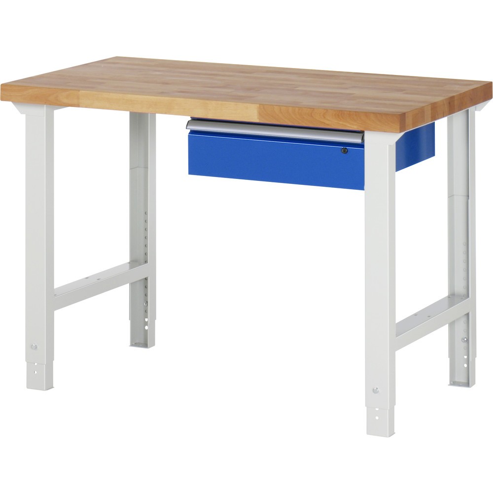 Obrázek produktu: Mobilní pracovní stůl RAU řada 7000, V×Š×H 790-1140 × 1250 × 700 mm, 1 zásuvka vpravo
