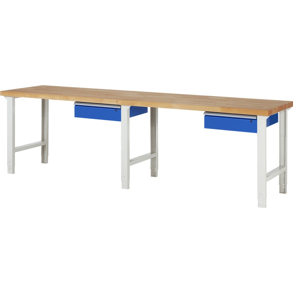 Obrázek produktu: Pracovní stůl RAU řada 7000, V×Š×H 790-1140 × 3000 × 700 mm, 2 zásuvky