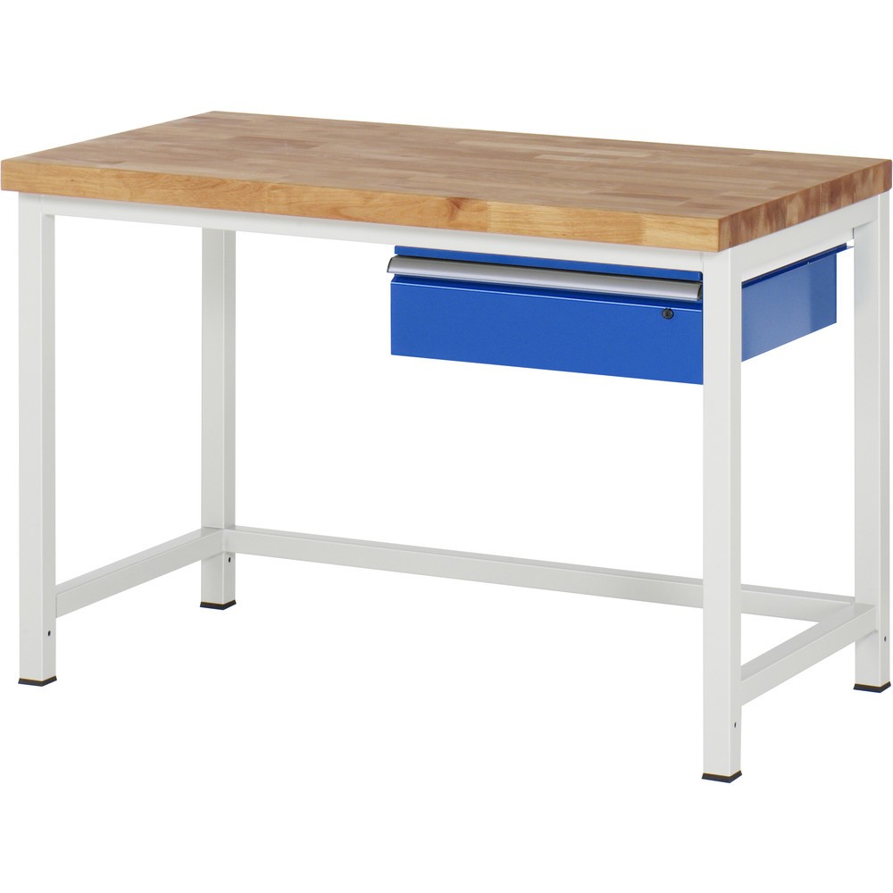 Obrázek produktu: Pracovní stůl RAU řada 8000, V×Š×H 840-1040 × 1250 × 700 mm, 1 zásuvka