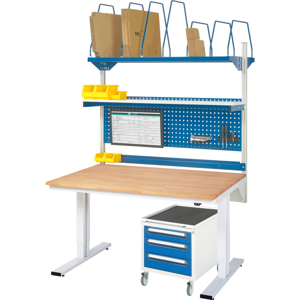 Číslo obrázku produktu 5: Pracovní stůl RAU s elektrickým nastavením výšky, řada adlatus 300, V×Š×H 720-1120 × 1500 × 1000 mm, pracovní deska MDF