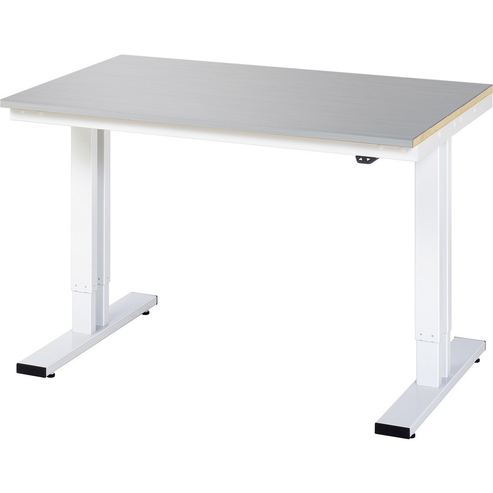 Obrázek produktu: Pracovní stůl RAU s elektrickým nastavením výšky, řada adlatus 300, V×Š×H 720-1120 × 1250 × 800 mm, pracovní deska s povrchem z ušlechtilé oceli