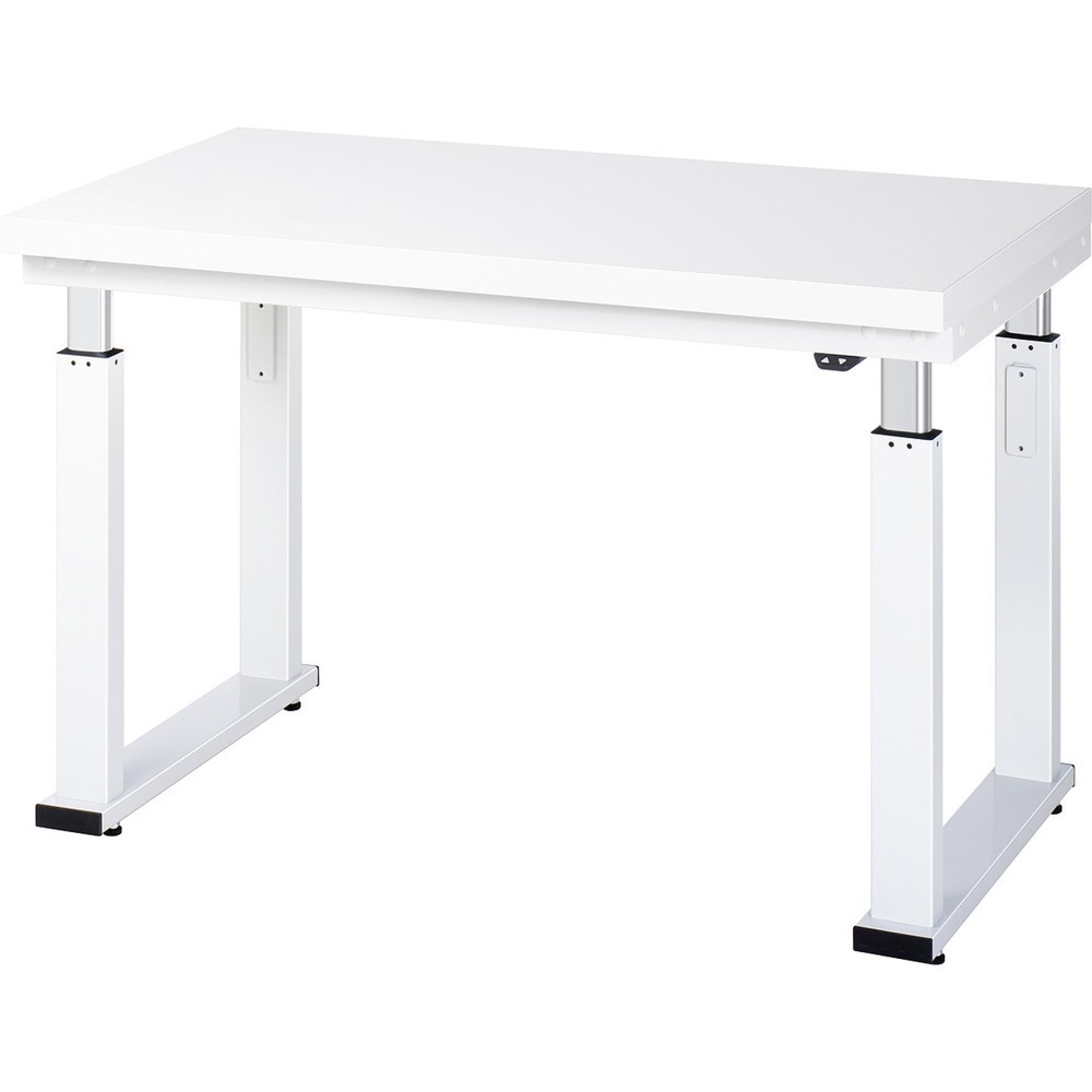Obrázek produktu: Pracovní stůl RAU s elektrickým nastavením výšky, řada adlatus 600, V×Š×H 740-1140 × 1250 × 700 mm, pracovní deska s obložením z tvrdého laminátu