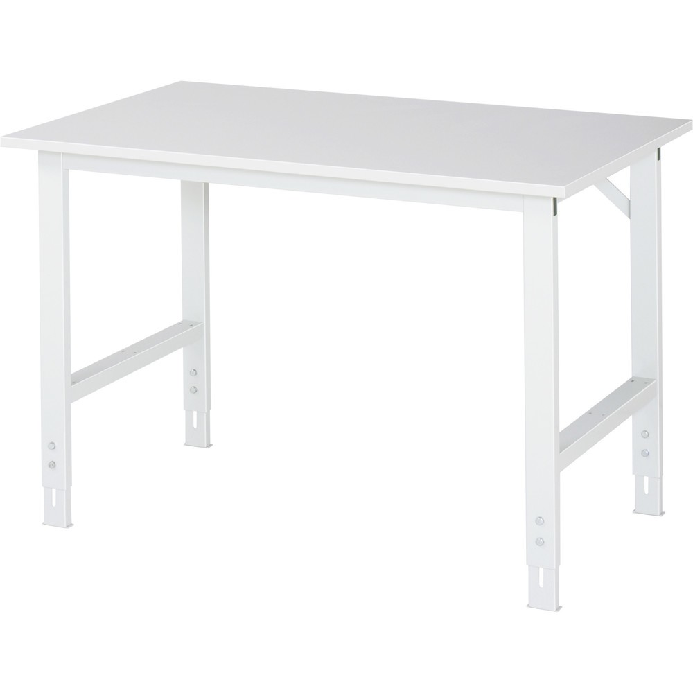 Obrázek produktu: Pracovní stůl RAU ve výškově nastavitelném provedení, řada TOM, V×Š×H 760-1080 × 1250 × 800 mm, pracovní deska s povrchovou úpravou z melaminové pryskyřice v provedení EGB (pro součástky ohrožené elektrostatickým výbojem)