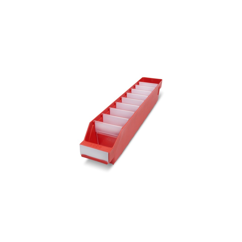 Obrázek produktu: Regálové boxy s průzorem, ŠxH 90 x 500 mm, červená