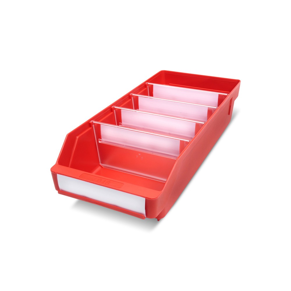 Obrázek produktu: Regálové boxy s průzorem, ŠxH 180 x 400 mm, červená