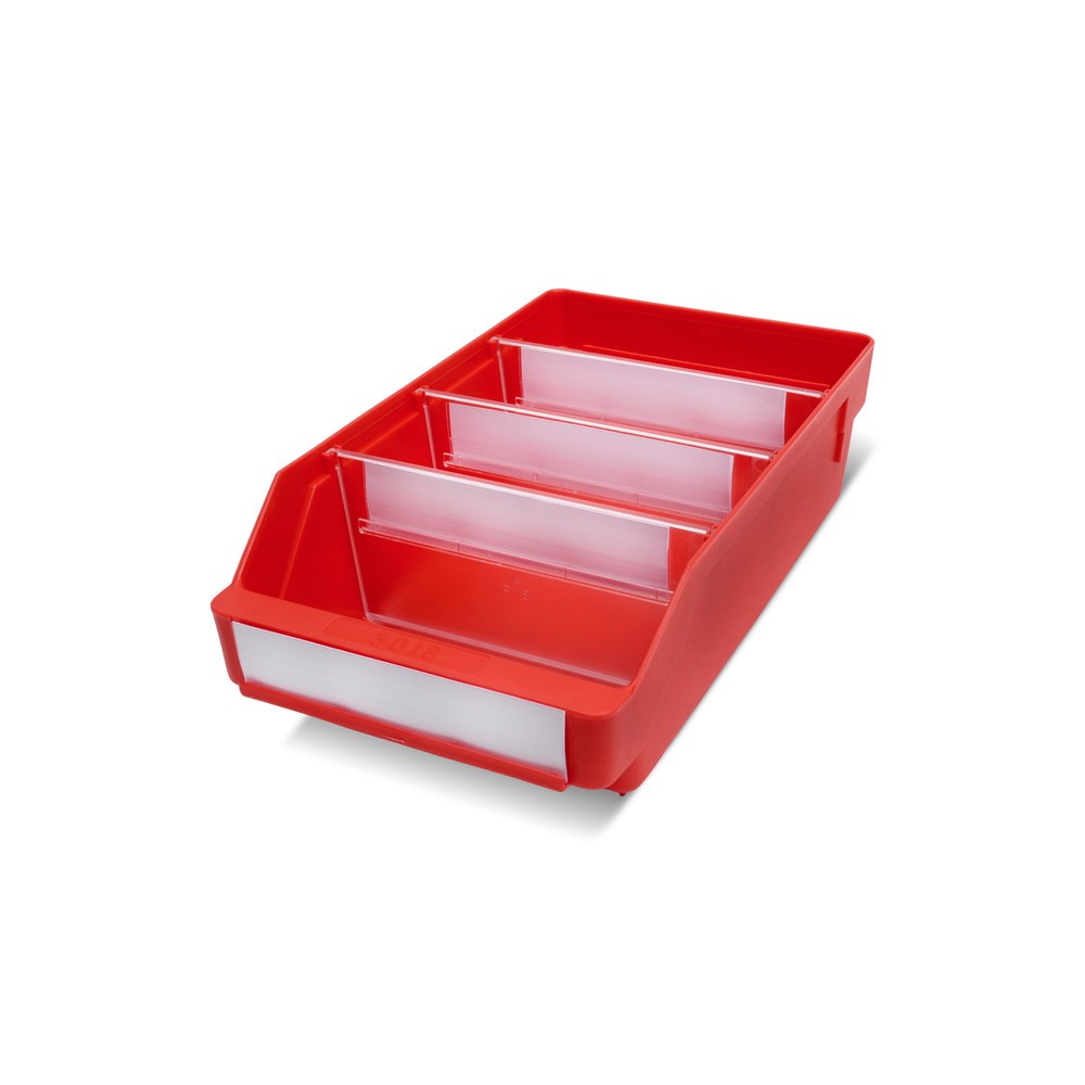 Obrázek produktu: Regálové boxy s průzorem, ŠxH 180 x 300 mm, červená