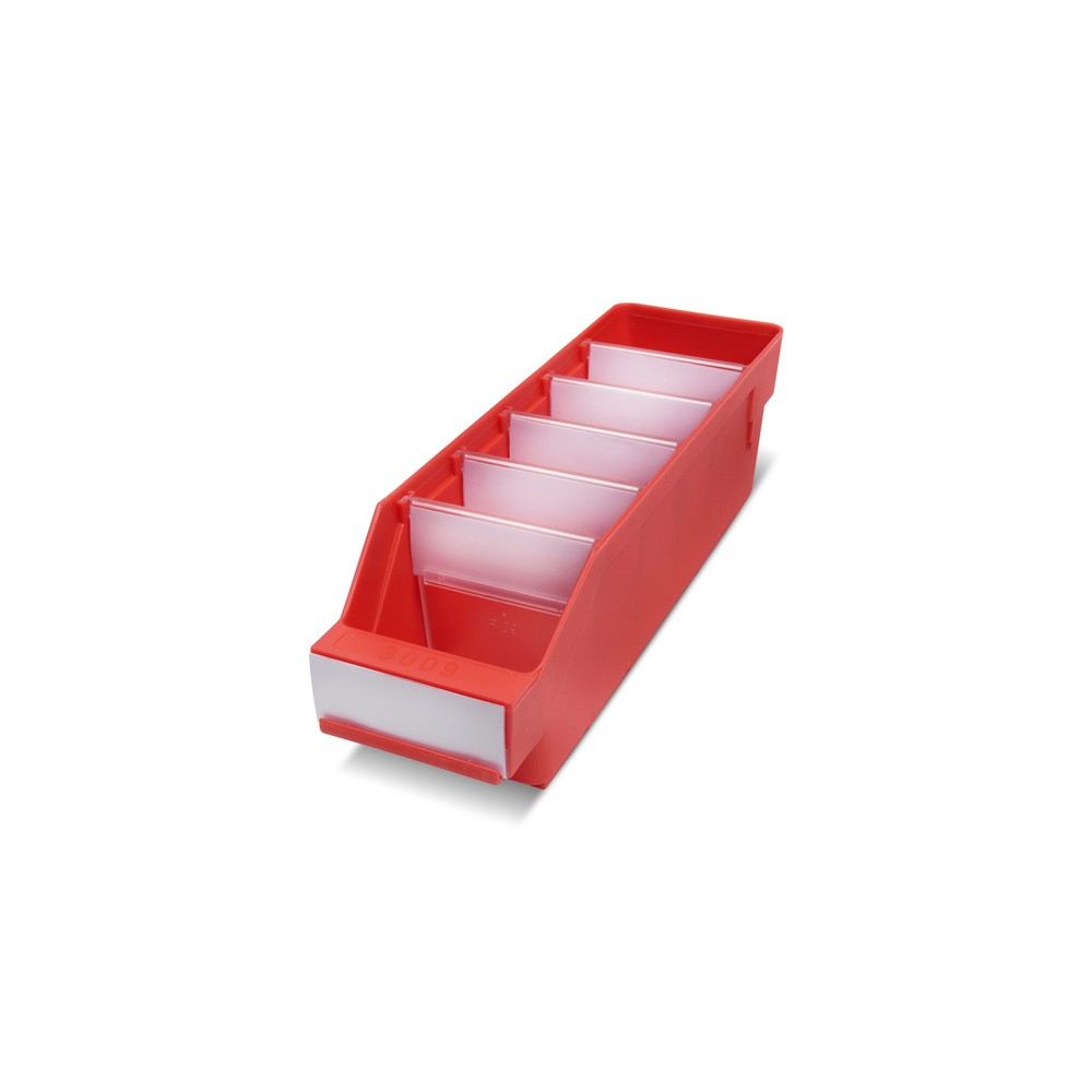 Obrázek produktu: Regálové boxy s průzorem, ŠxH 90 x 300 mm, červená