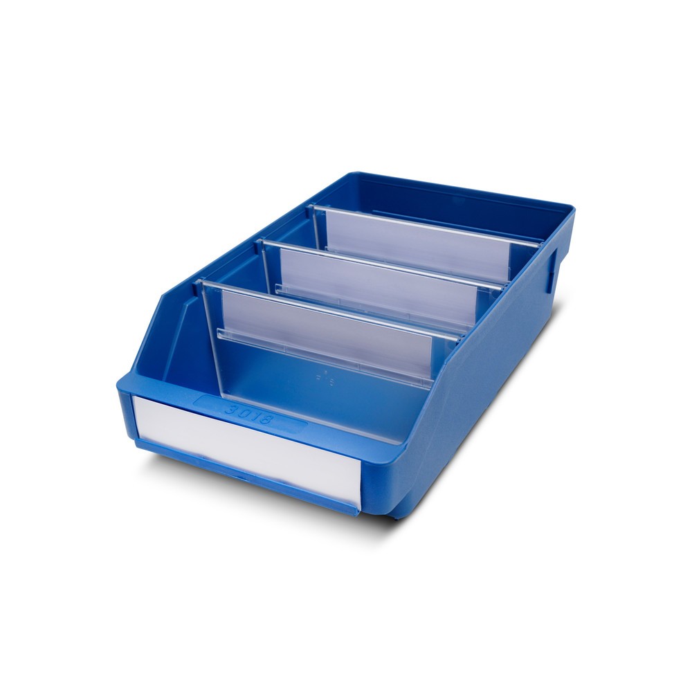 Obrázek produktu: Regálové boxy s průzorem, ŠxH 180 x 300 mm, modrá