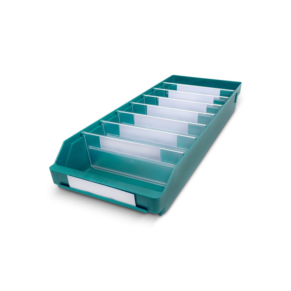 Obrázek produktu: Regálové boxy s průzorem, ŠxH 240 x 600 mm, zelená