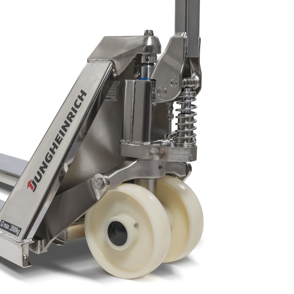 Číslo obrázku produktu 3: Ruční paletový vozík z nerezové oceli Jungheinrich AM I20p, profesionální provedení, nosnost 2000 kg, délka vidlí 1140 mm, nylon