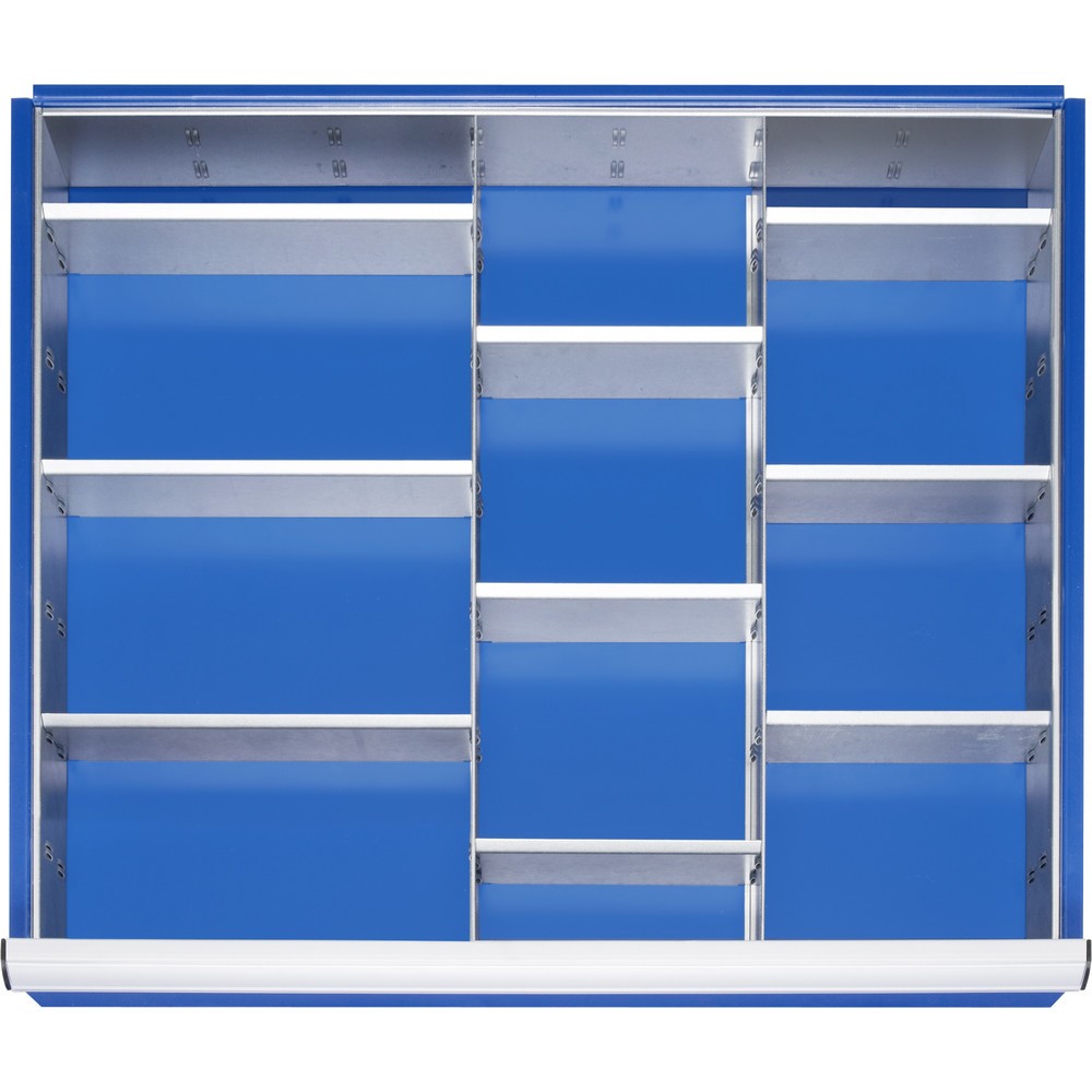 Obrázek produktu: Sada přepážek RAU do zásuvek, V×Š×H 150 × 680 × 560 mm, sada rastrových přepážek 4 ks a 2 dělicí příčky, velikost XL, pro výšku čela 180-360 mm