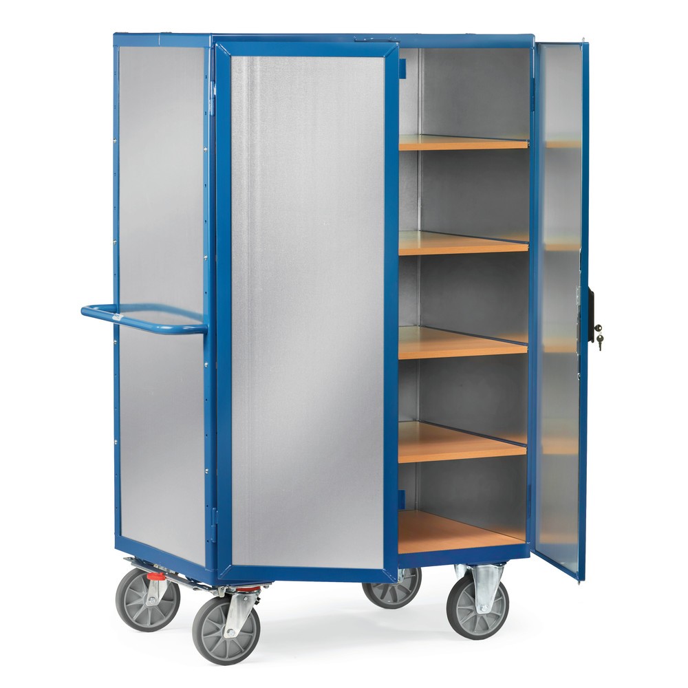 Obrázek produktu: Skříňový vozík fetra®, uzavřený, dvojkřídlé dveře, ocelový plech, 5 pater à 1200 x 780 mm