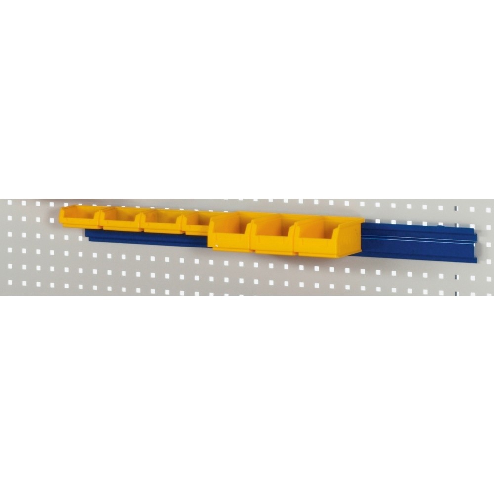 Obrázek produktu: Závěsná lišta RAU pro děrovanou desku, pro uchycení skladovacích boxů, VxŠxH 65 x 900 x 20 mm