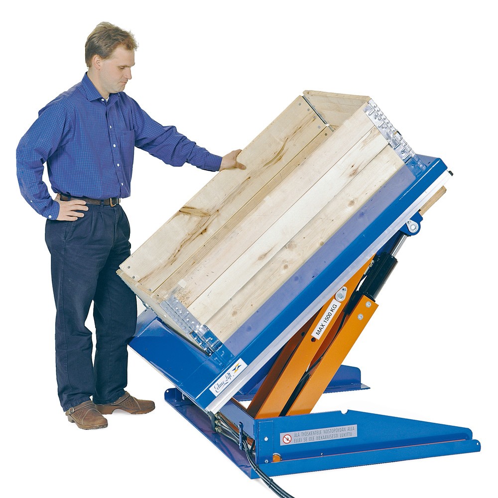 Číslo obrázku produktu 2: Zvedací naklápěcí zařízení EdmoLift® s U plošinou, š×h 1 050 – 1200 mm, nosnost 1500 kg
